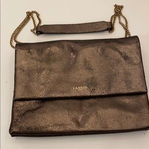 Lanvin sugar medium metallic bronze handbag